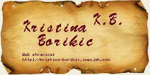 Kristina Borikić vizit kartica